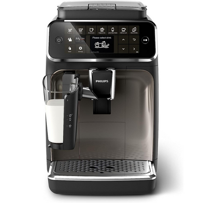 Philips 4300 Fully Automatic Espresso Machine – LatteGo Milk System, 8 Coffee Specialties, Touchscreen Display, Black